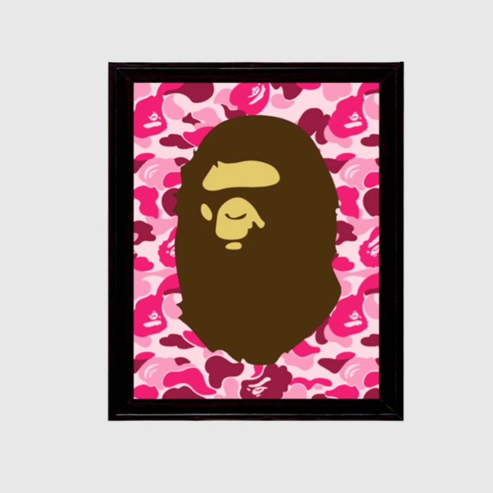A BATHING APE BAPE PINK CAMO 11x17 inch ART PRINT